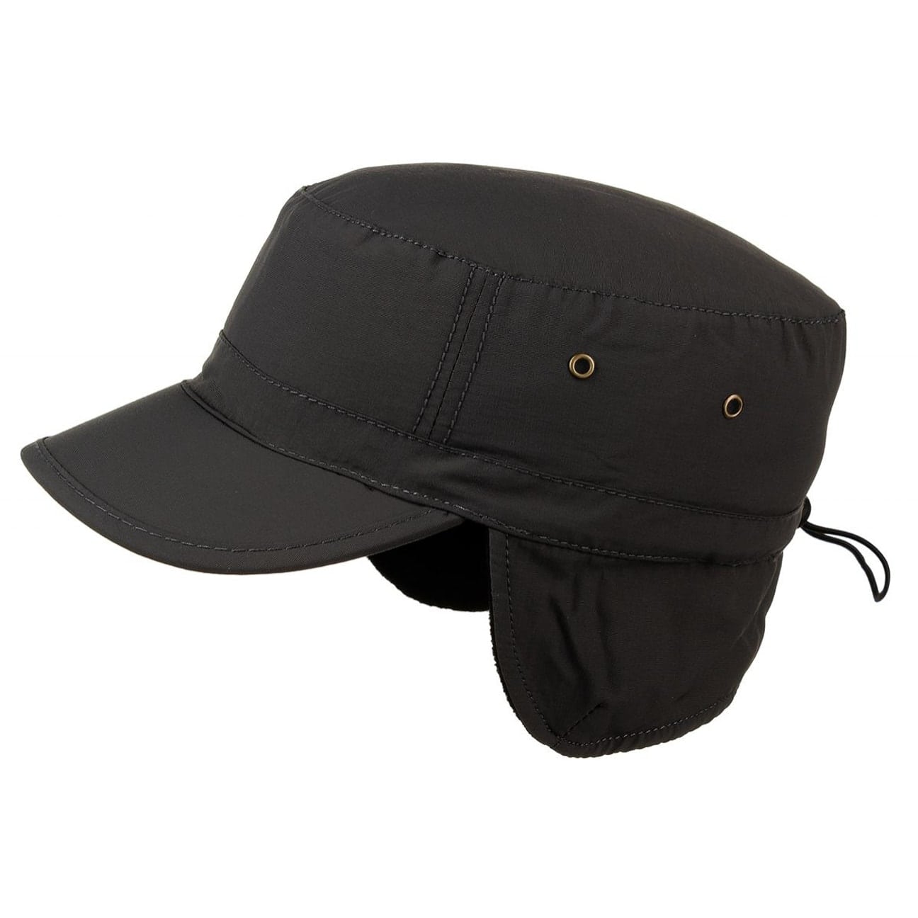 Hoedshop Techno Army Earflap Cap Met Teflon Zwart One Size hoedshop kopen in de aanbieding