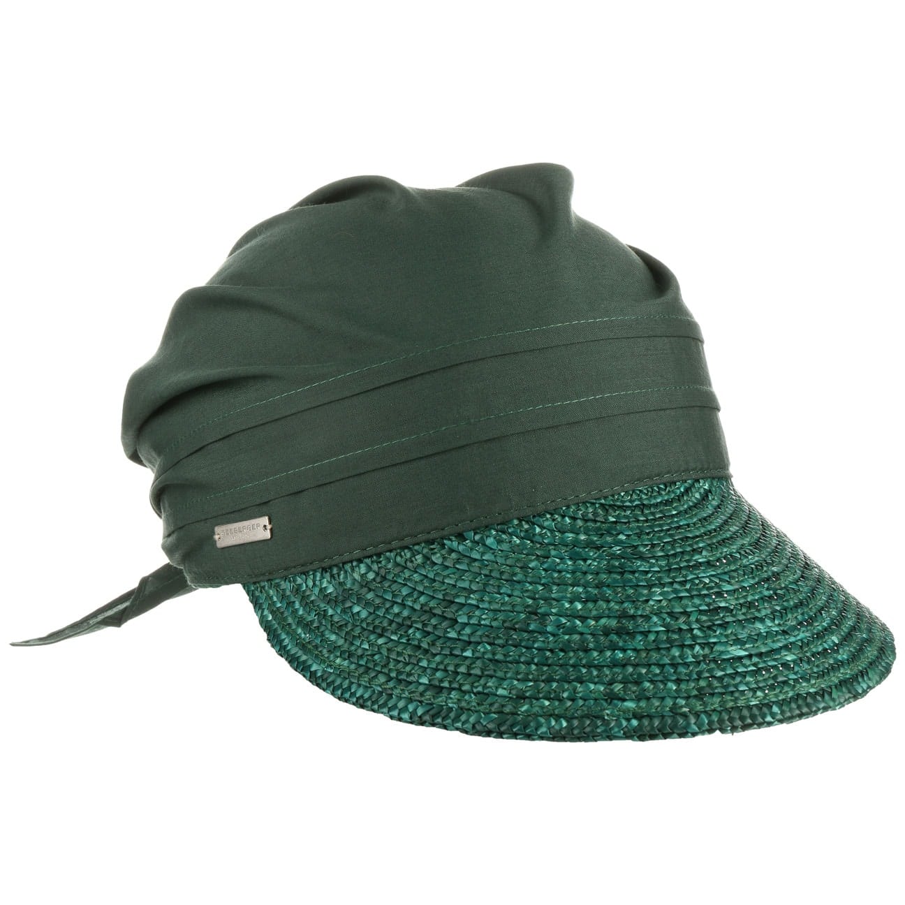 Ansali Straw Visor Cap By Seeberger Donker Groen One Size seeberger kopen in de aanbieding
