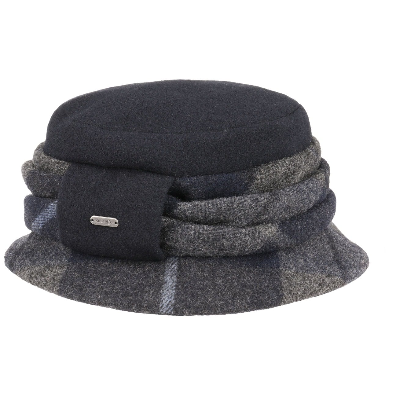 Agnes Checks Fugger Hat By Mcburn Blauw One Size mcburn kopen in de aanbieding