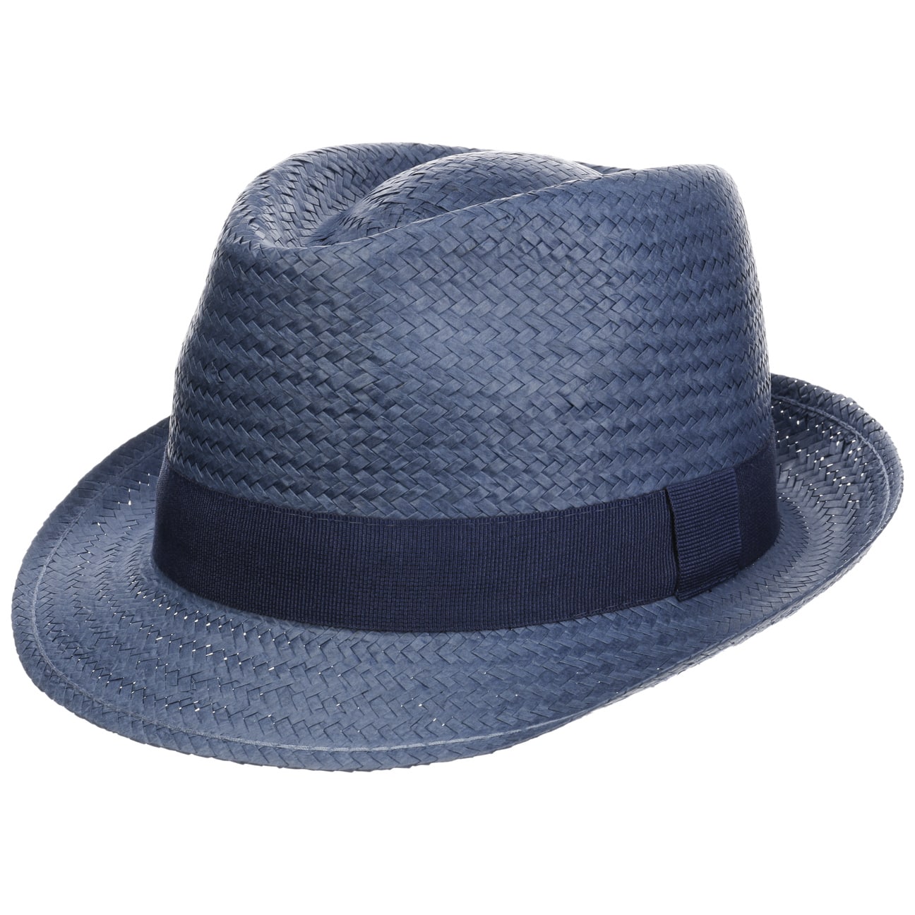 Hoedshop Malaga Strohoed Trilby Blauw 55 hoedshop kopen in de aanbieding