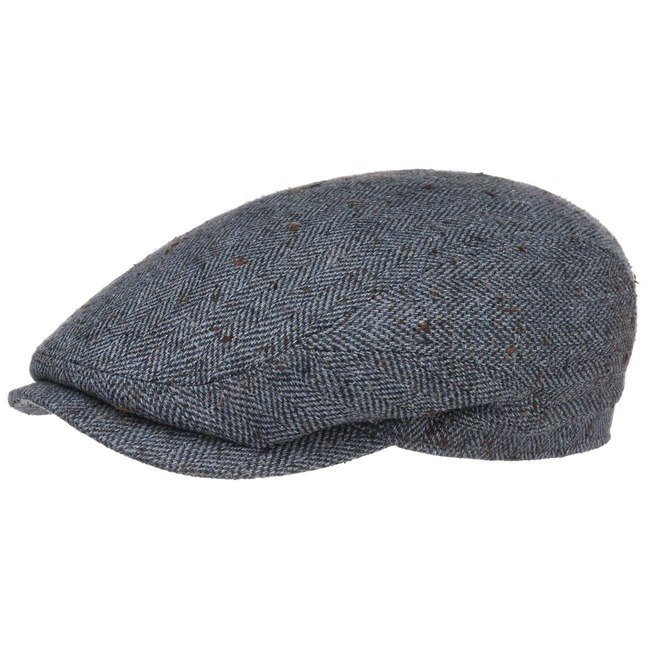 Stetson Belfast Silk Zijden Flat Cap Dames/Heren - Made in the EU hat pet met klep voering voor Zomer/Winter - 57 cm beige