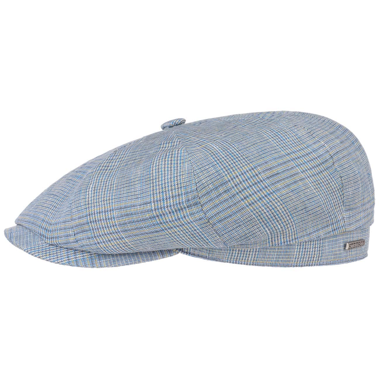 Hatteras Linen Checked Cap By Stetson Blauw 60 stetson kopen in de aanbieding