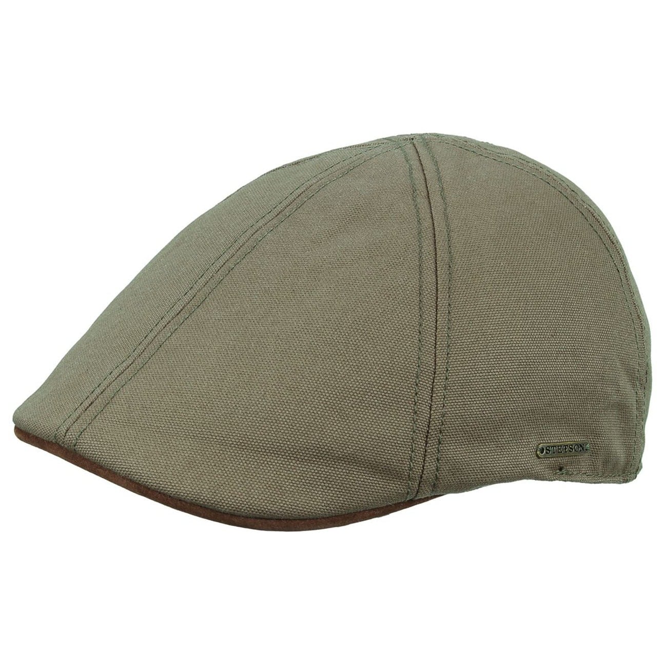 Texas Canvas Nubuck Flat Cap By Stetson Olijfgroen Xxl 62 63 Cm stetson kopen in de aanbieding