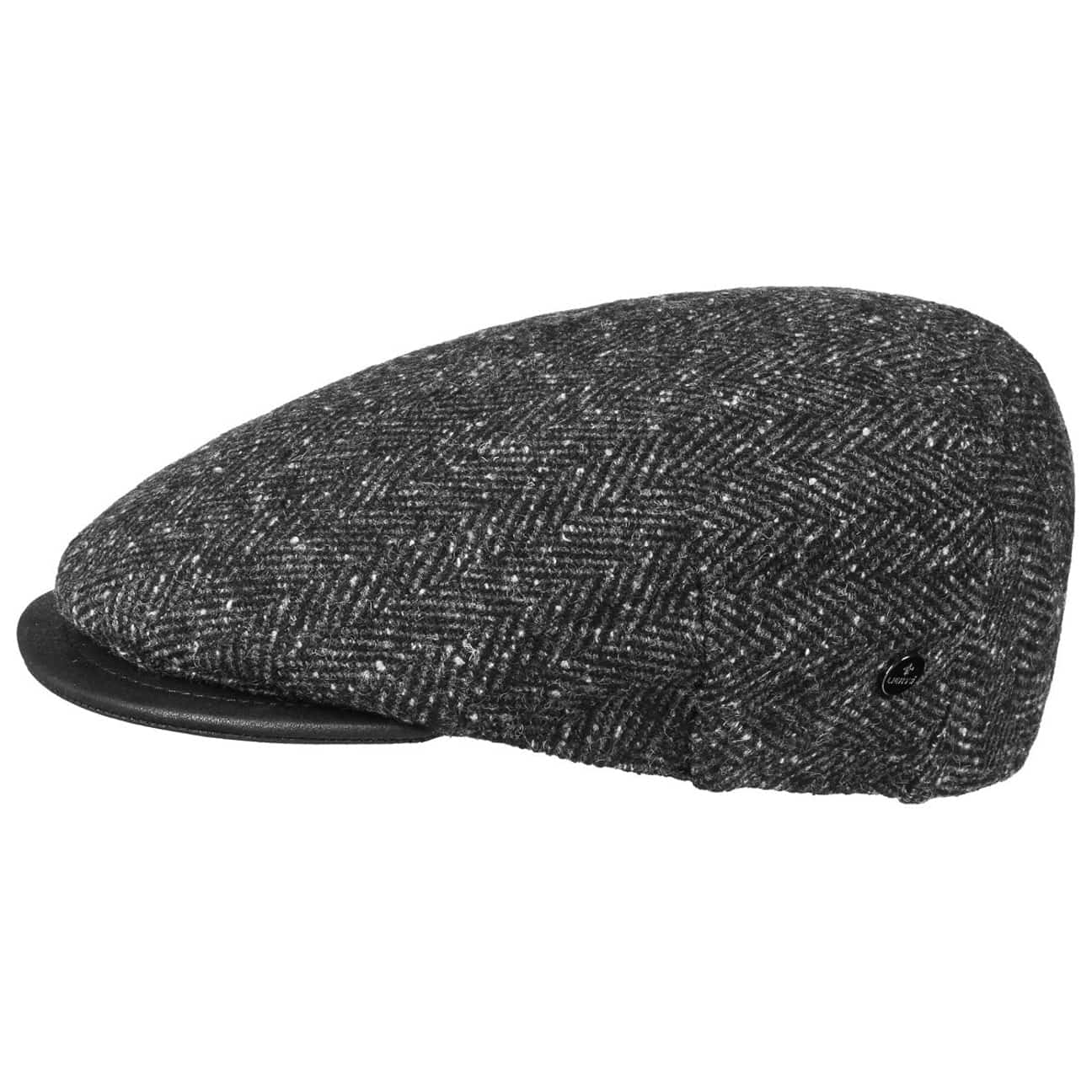 Herringbone Tweed Flat Cap By Lierys Antraciet 57 lierys kopen in de aanbieding