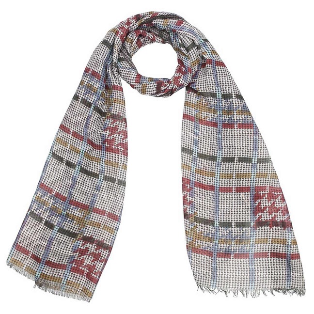 Stijlvolle Sjaal Houndstooth - Pied de Poule - Hoofdband - Sjaaltje
