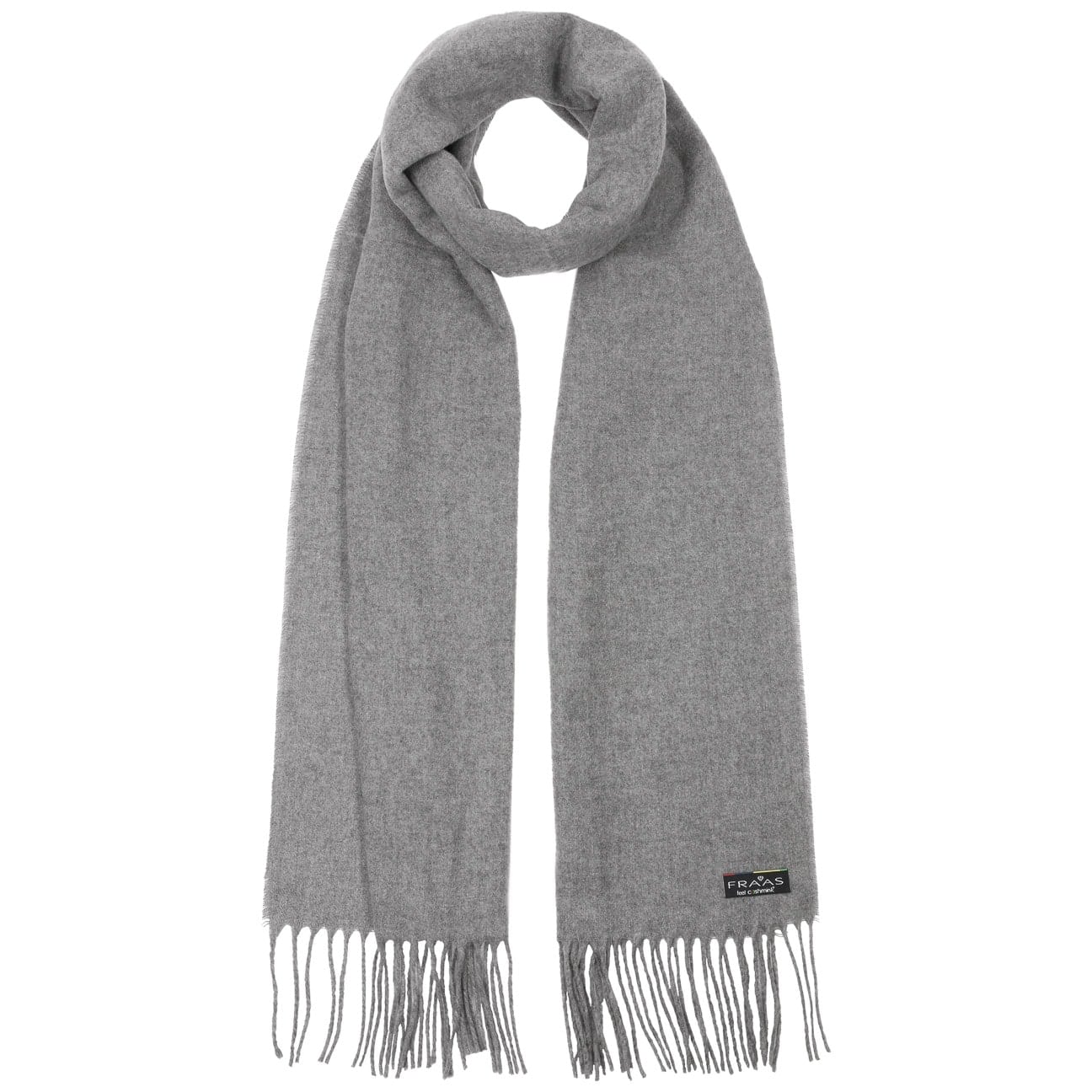 Cashmink Sjaal Met Franjes By Fraas Licht Grijs fraas kopen in de aanbieding