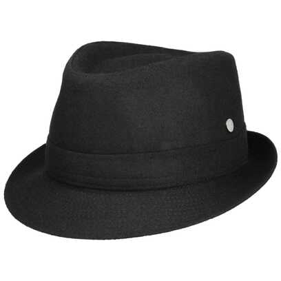 Stetson Benavides Trilby Wollen Hoed Dames/Heren - Made in Italy trendy heren met voering voor Herfst/Winter - 58 cm antraciet