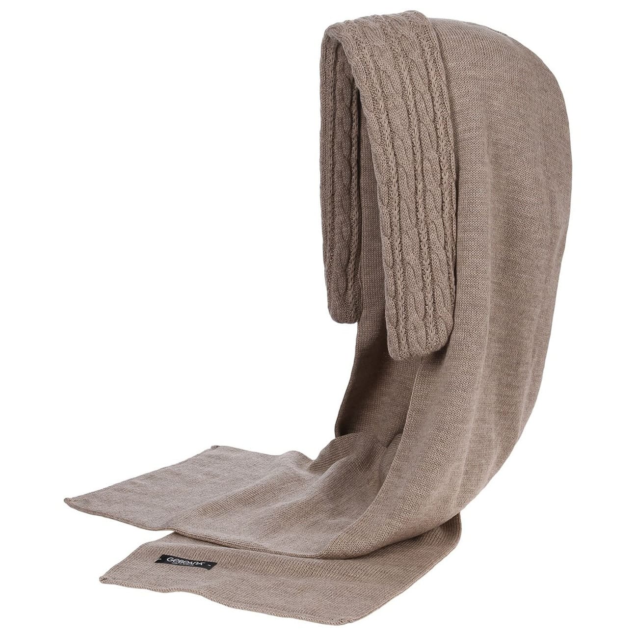 Cable Knit Sjaalmuts By Gebeana Beige One Size gebeana kopen in de aanbieding