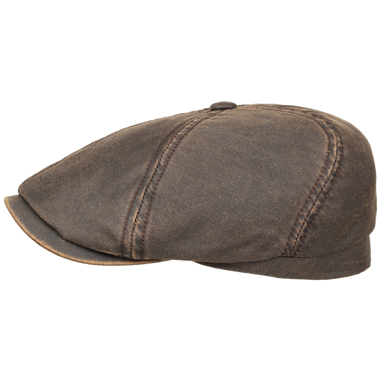 Brooklin Old Cotton Flat Cap By Stetson Bruin L 58 59 Cm stetson kopen in de aanbieding