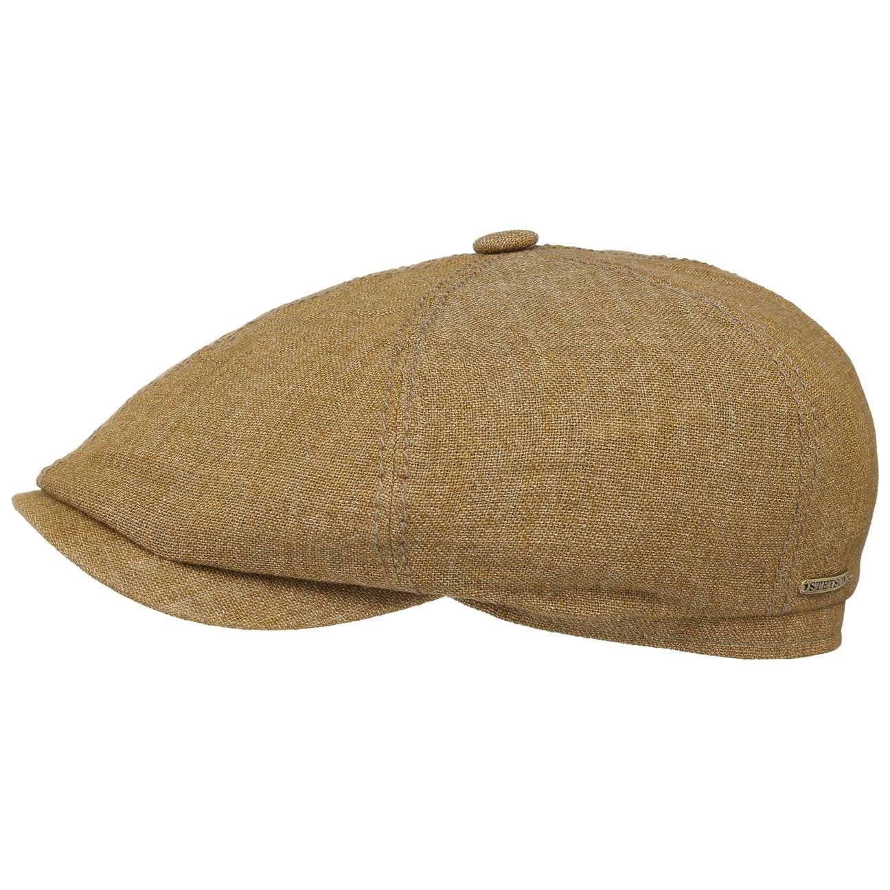 Kennett Linnen Stitch Flat Cap By Stetson Beige 61 stetson kopen in de aanbieding