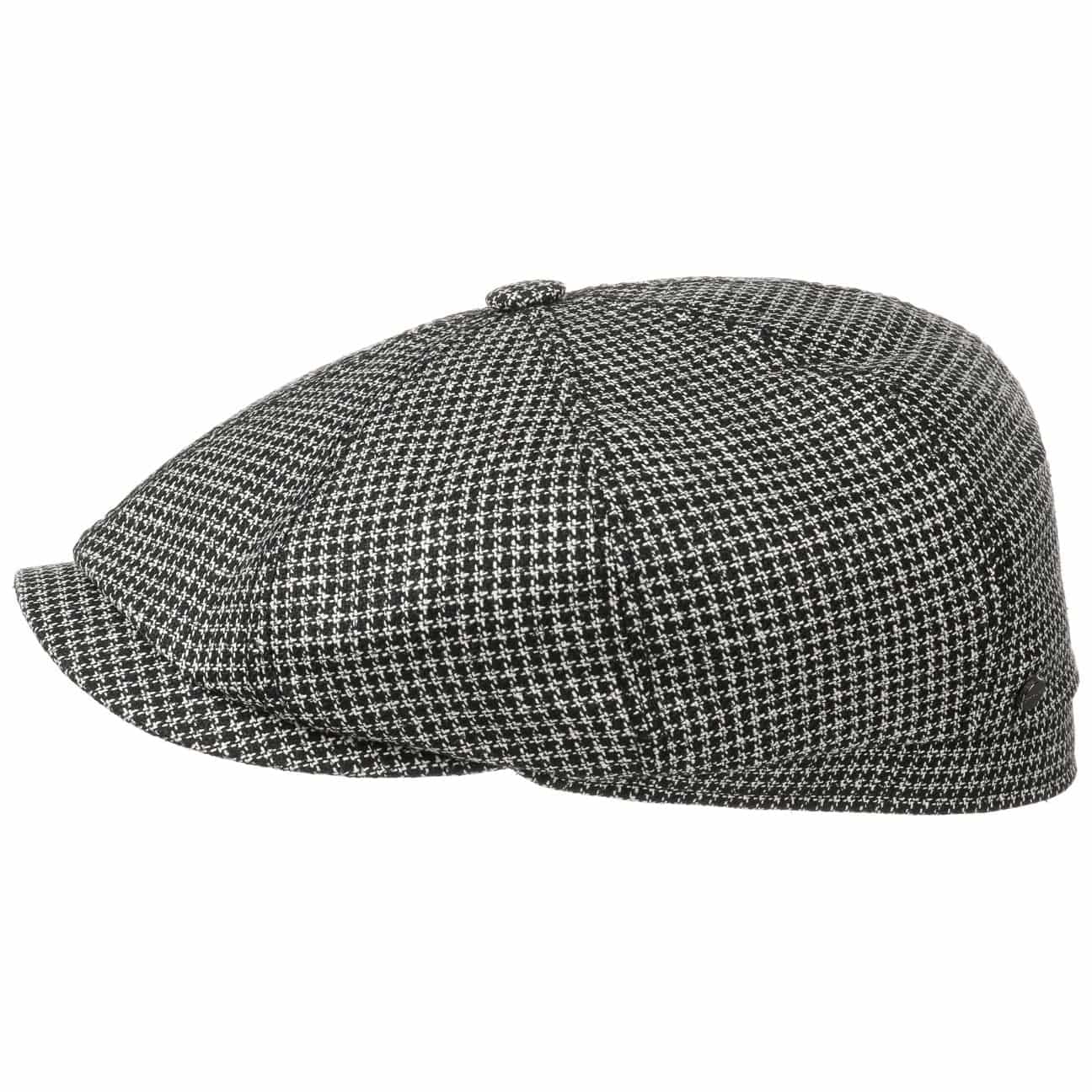 Hatteras Houndstooth Flat Cap By Stetson Zwart 57 stetson kopen in de aanbieding