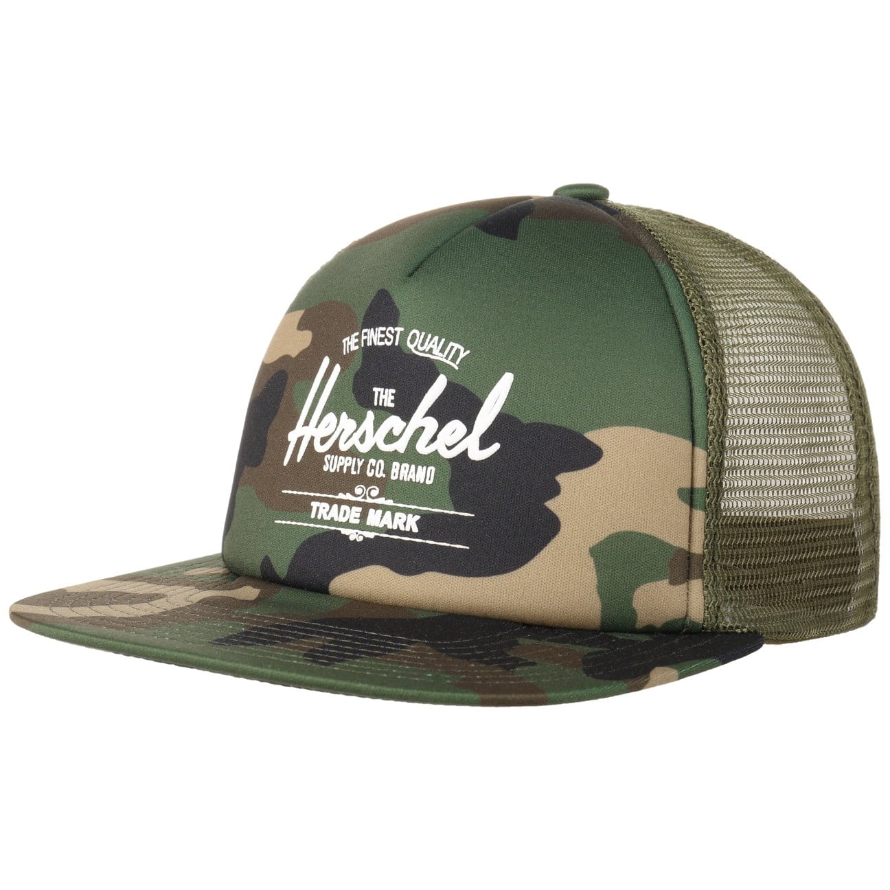 Whaler Mesh Flatbrim Cap By Herschel Camouflage One Size herschel kopen in de aanbieding