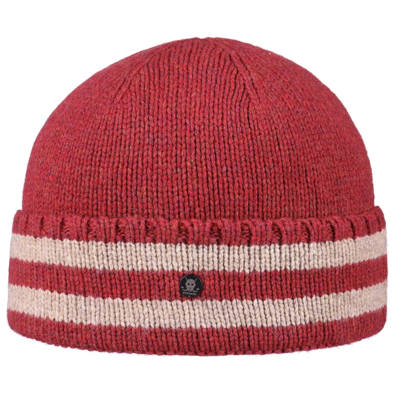 Wisconsin Stripe Gebreide Muts By Stetson Rood One Size stetson kopen in de aanbieding