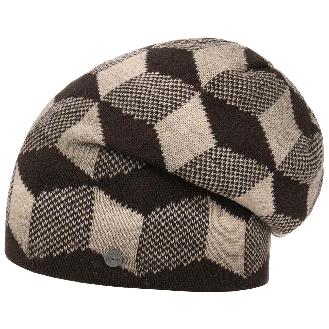 Cubes Long Beanie By Lierys Bruin One Size lierys kopen in de aanbieding