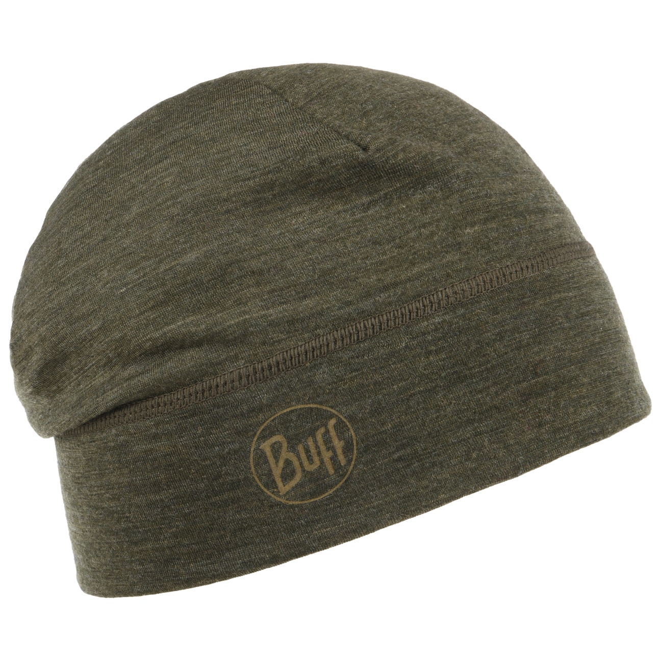 Merino Wool One Layer Beanie By Buff Olijfgroen Size buff kopen in de aanbieding