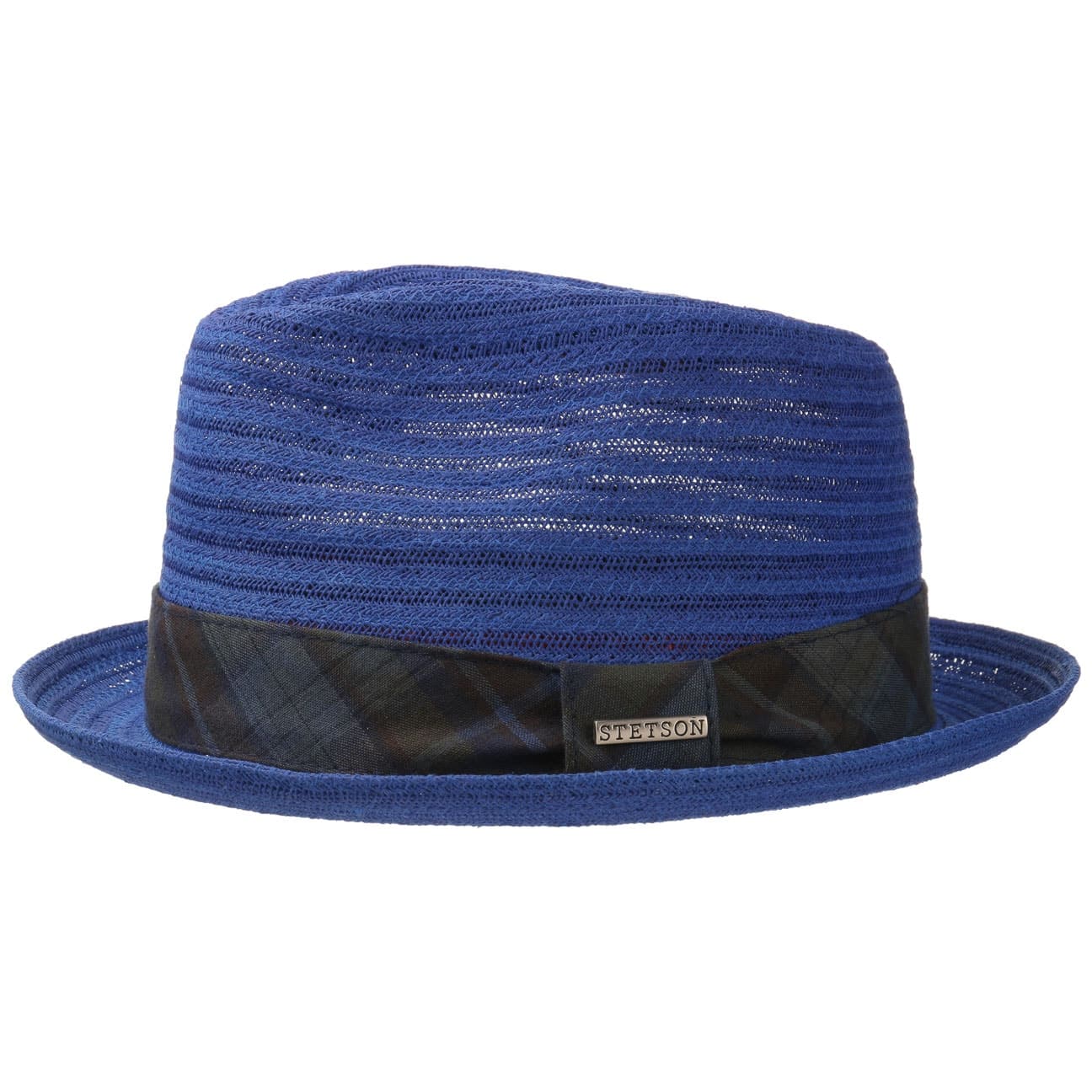 Checked Band Toyo Player Hoed By Stetson Blauw S 54 55 Cm stetson kopen in de aanbieding