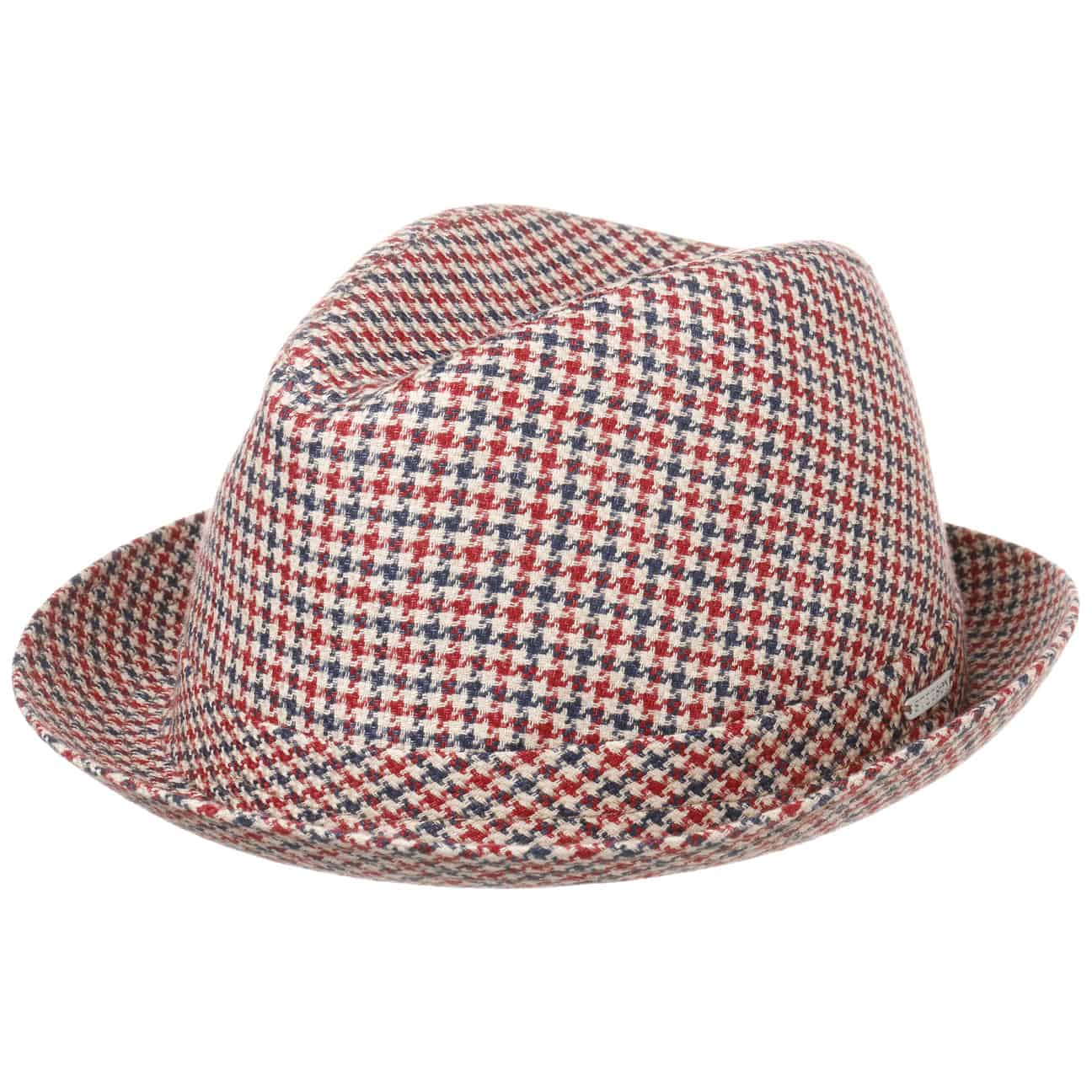 Houndstooth Player Hoed By Stetson Blauw Rood 61 stetson kopen in de aanbieding