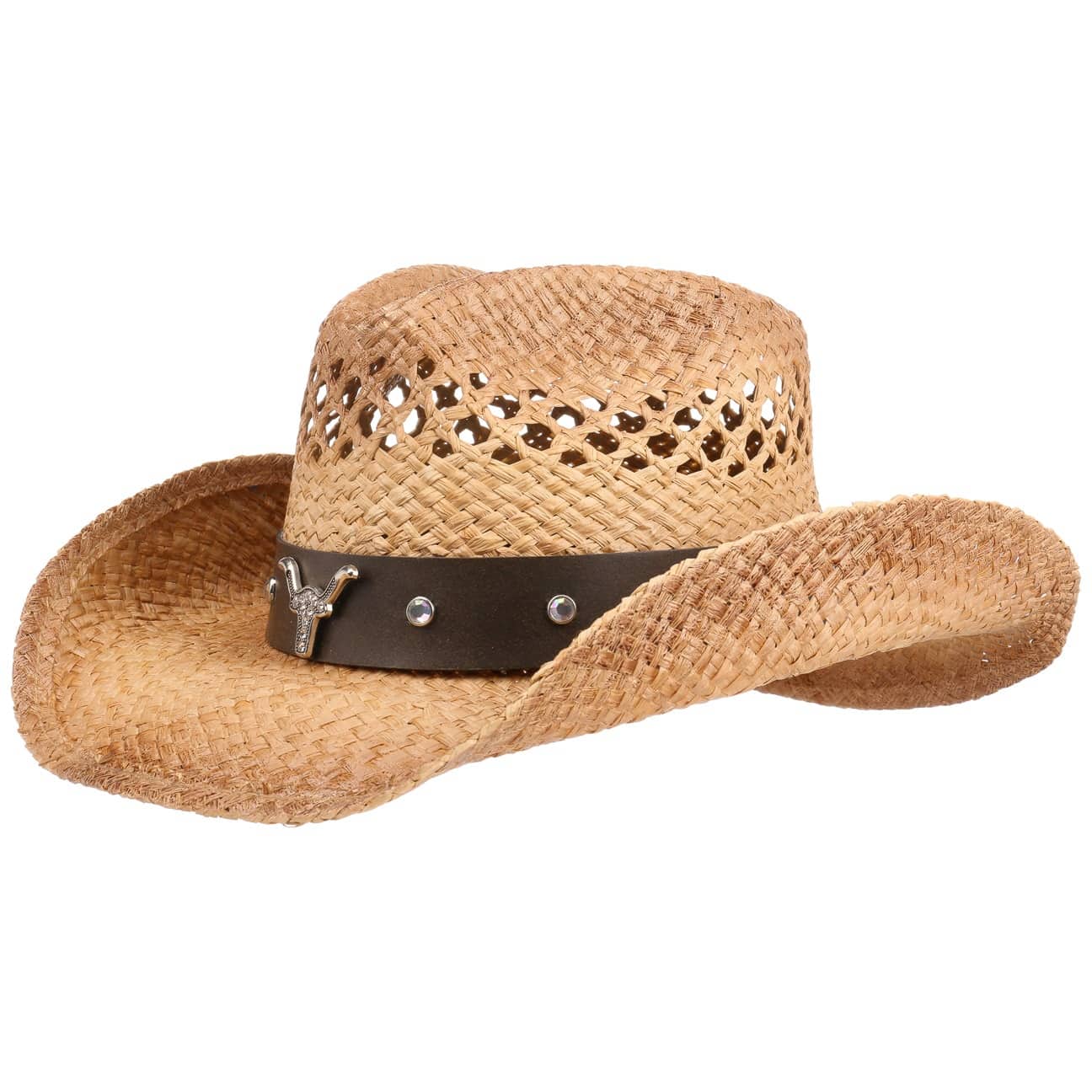 Longhorn Western Strohoed By Conner Naturel One Size conner kopen in de aanbieding