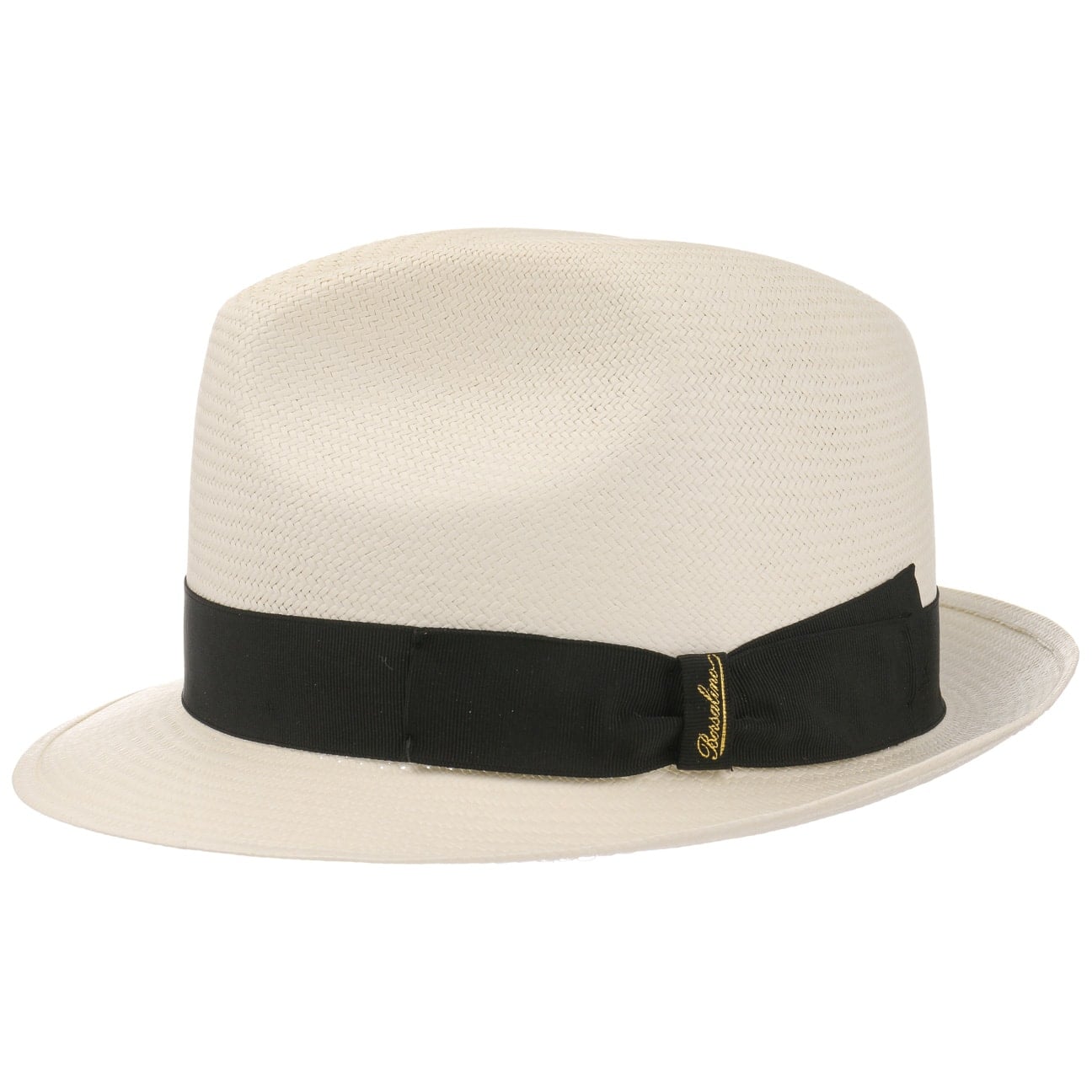 Prestigioso Trilby Panamahoed By Borsalino Naturel Zwart 57 borsalino kopen in de aanbieding