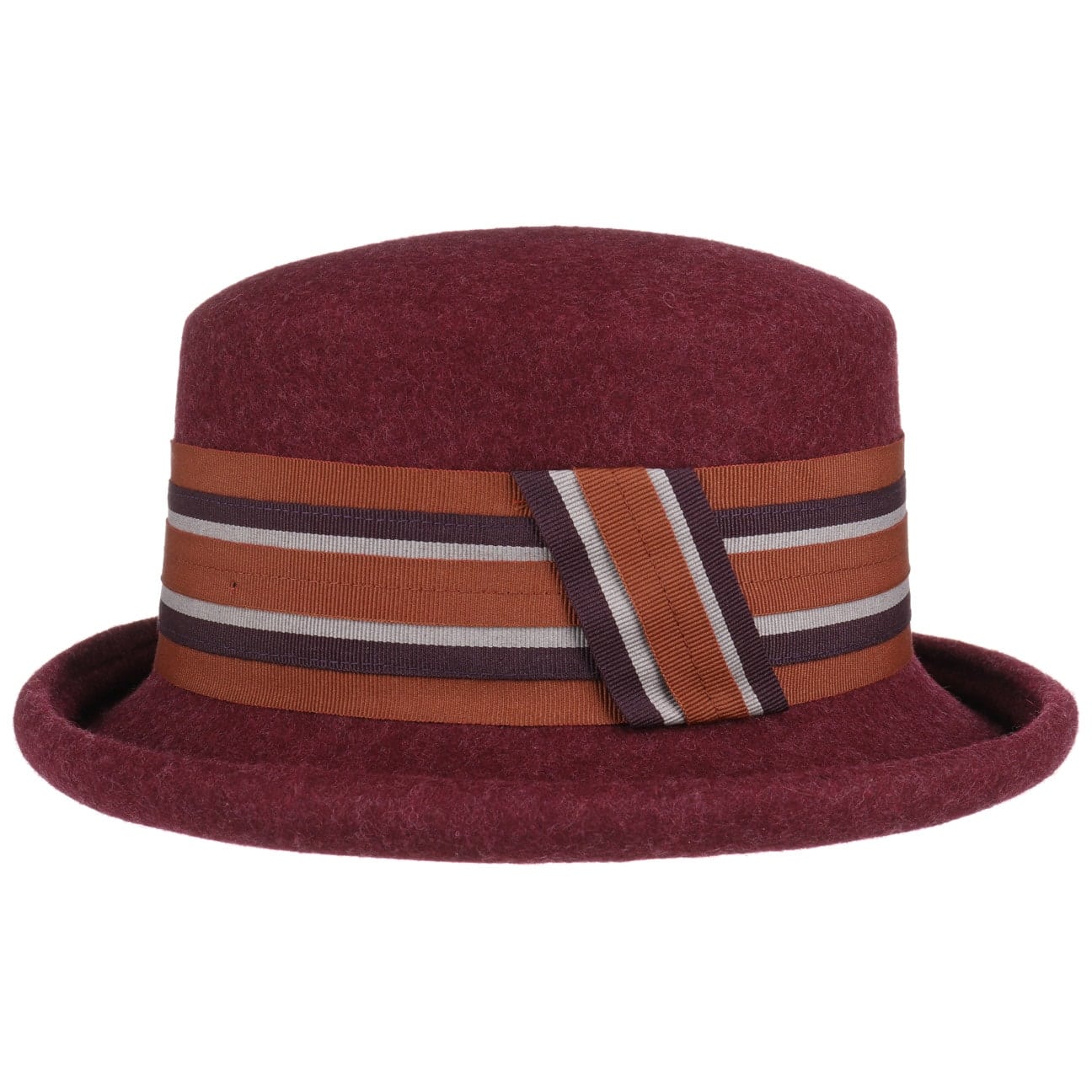 Striped Ribbon Wolvilthoed By Bedacht Bordeaux One Size bedacht kopen in de aanbieding