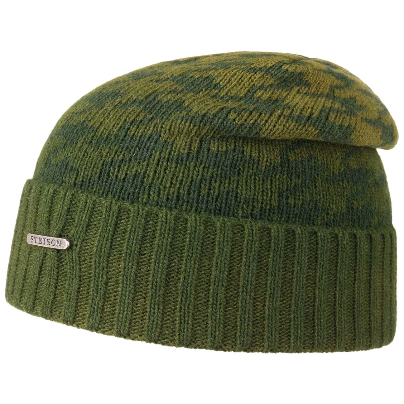 Percylane Wool Beanie Muts By Stetson Groen One Size stetson kopen in de aanbieding