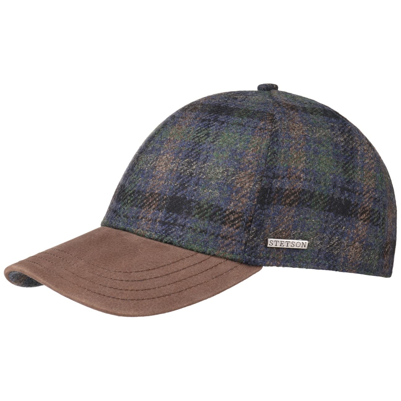 Myler Wool Check Baseballpet By Stetson Blauw Greon Xl 60 61 Cm stetson kopen in de aanbieding