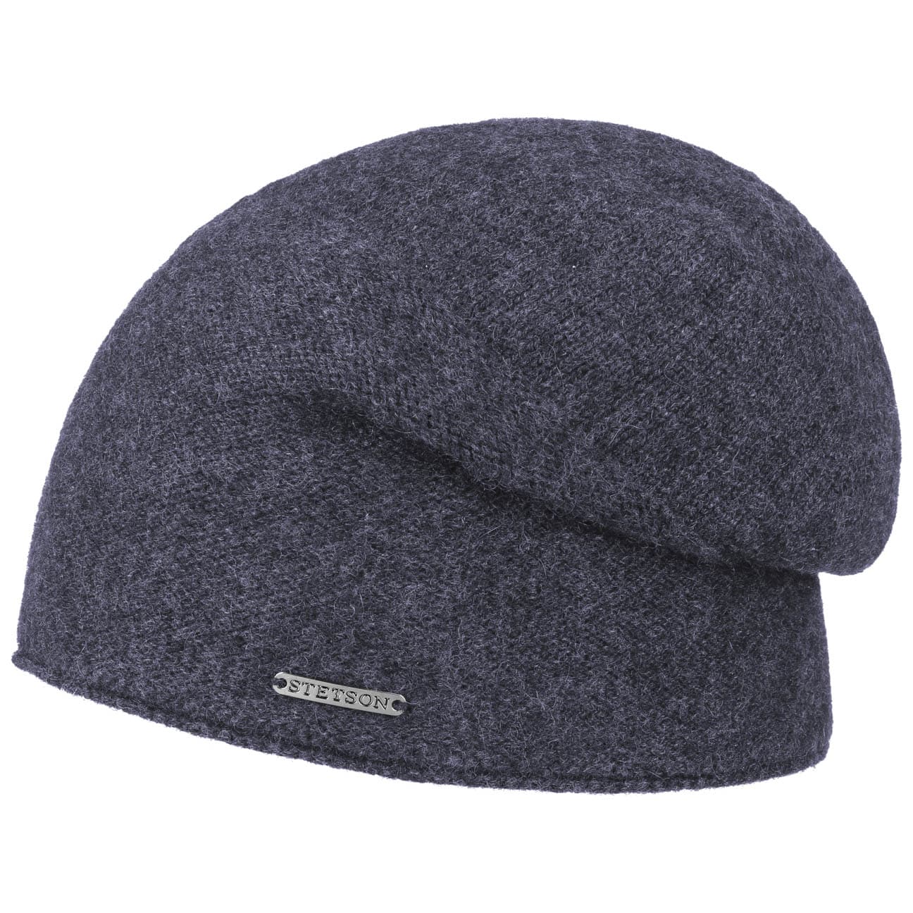 Cashmere Oversize Beanie Muts By Stetson Blauw Gemeleerd One Size stetson kopen in de aanbieding