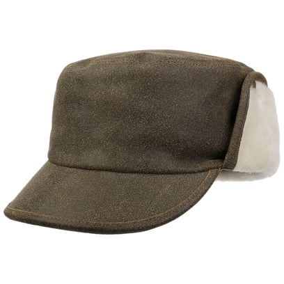 Leren Armypet met Oorbescherming by Lierys
