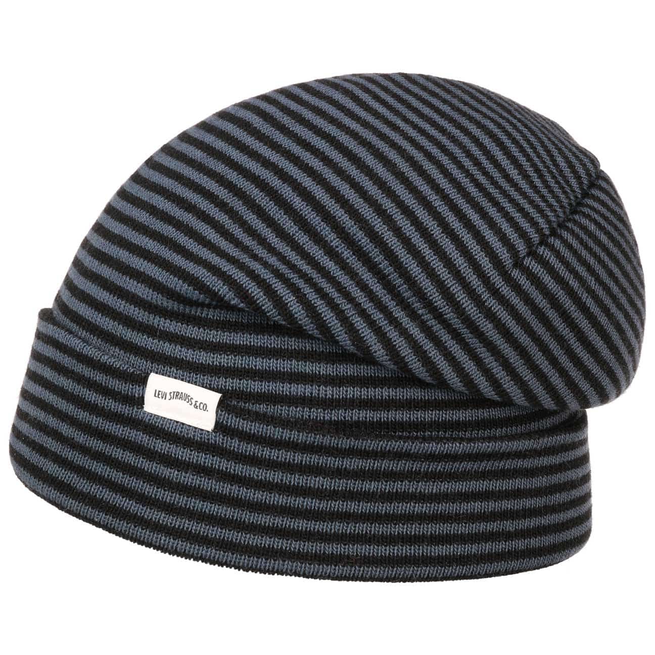 Stripe Beanie Muts By Levis Donkergrijs One Size levis kopen in de aanbieding