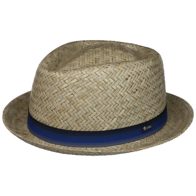 HOEDSHOP Uni Colour Pork Pie strohoed met ripsband Gemaakt in Italie Unisex Lente Zomer