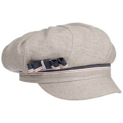 Linnen Newsboy Pet met Strikje by bedacht