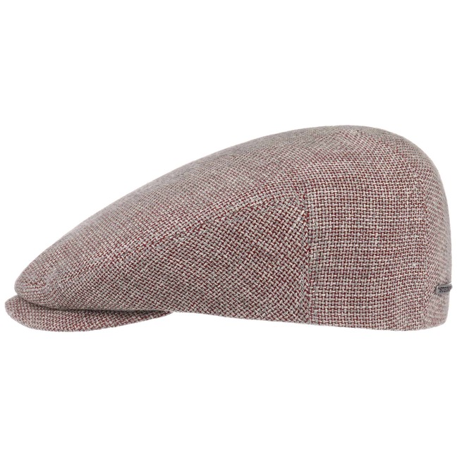 Stetson Hatteras Ellington Pet Dames/Heren - Made in the EU wollen cap flat hat linnen met klep voering voor Zomer/Winter - 59 cm blauw-grijs