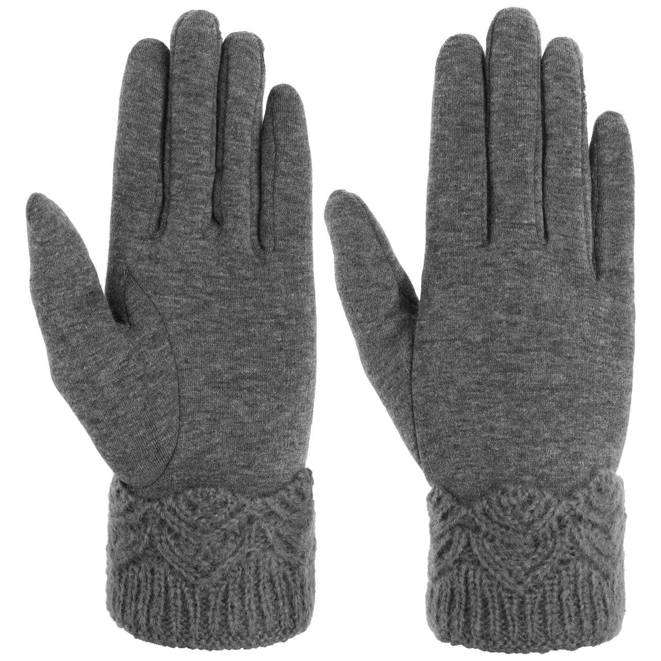 Ribbed Edge Dames Handschoenen By Lipodo Grijs 7 Hs lipodo kopen in de aanbieding