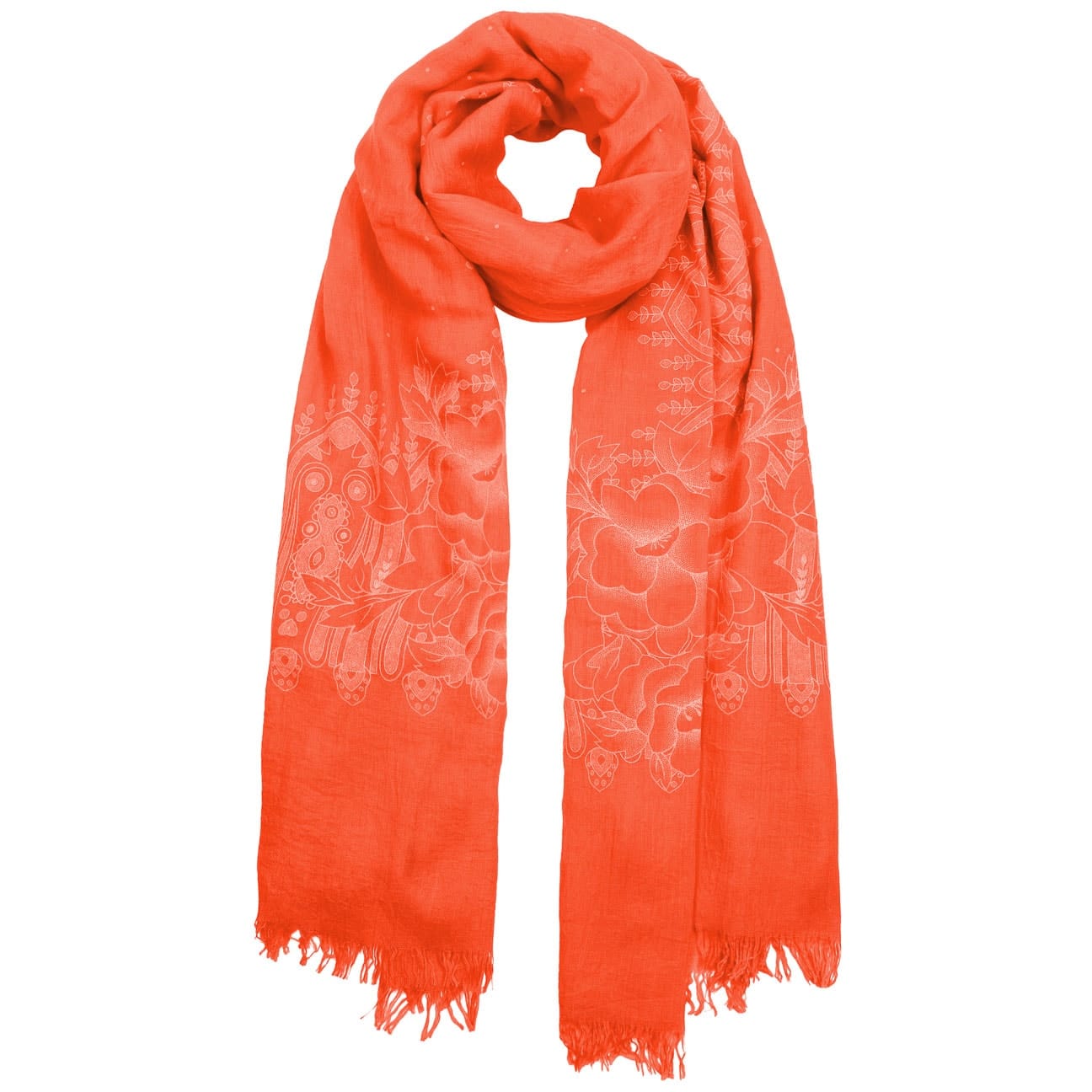 Floral Print Basic Sjaal By Fraas Oranje fraas kopen in de aanbieding Floral Print Basic Sjaal By Fraas Oranje fraas kopen in de aanbieding