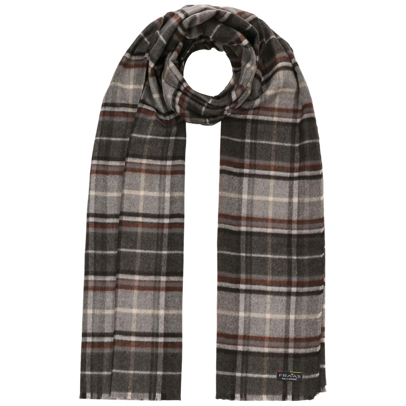 Cashmink Heren Sjaal By Fraas Grijs Bruin fraas kopen in de aanbieding
