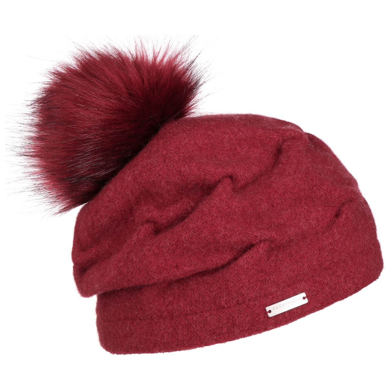 Gekookte Wol Toque Met Pompom By Seeberger Rood Gemeleerd One Size seeberger kopen in de aanbieding