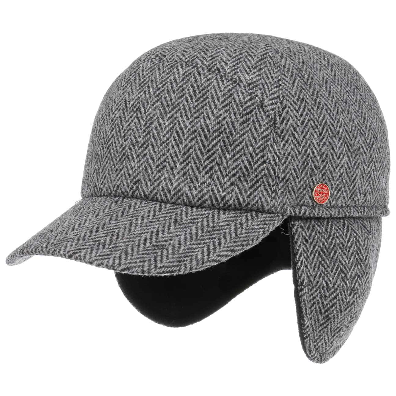 Maxim Herringbone Pet Met Oorkleppen By Mayser Grijs Zwart 58 mayser kopen in de aanbieding Maxim Herringbone Pet Met Oorkleppen By Mayser Grijs Zwart 58 mayser kopen in de aanbieding