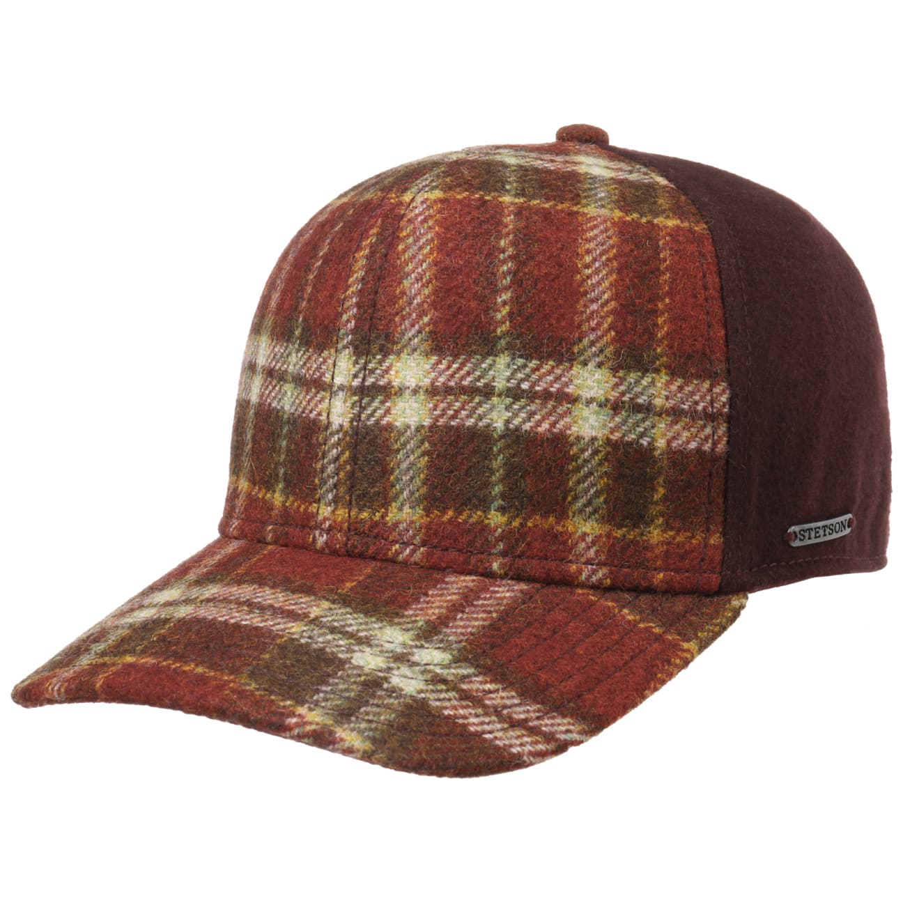 Virgin Wool Ruitjes Pet By Stetson Rood M 56 57 Cm stetson kopen in de aanbieding