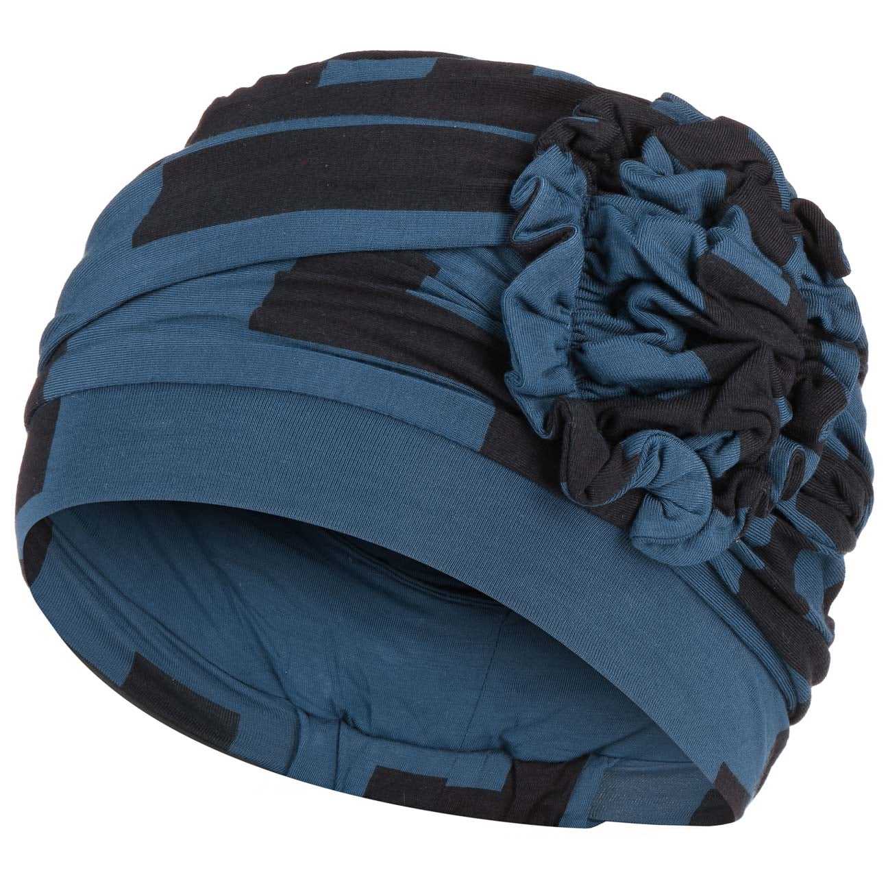Twotone Lotus Flower Tulband By Christine Headwear Blauw One Size christine headwear kopen in de aanbieding