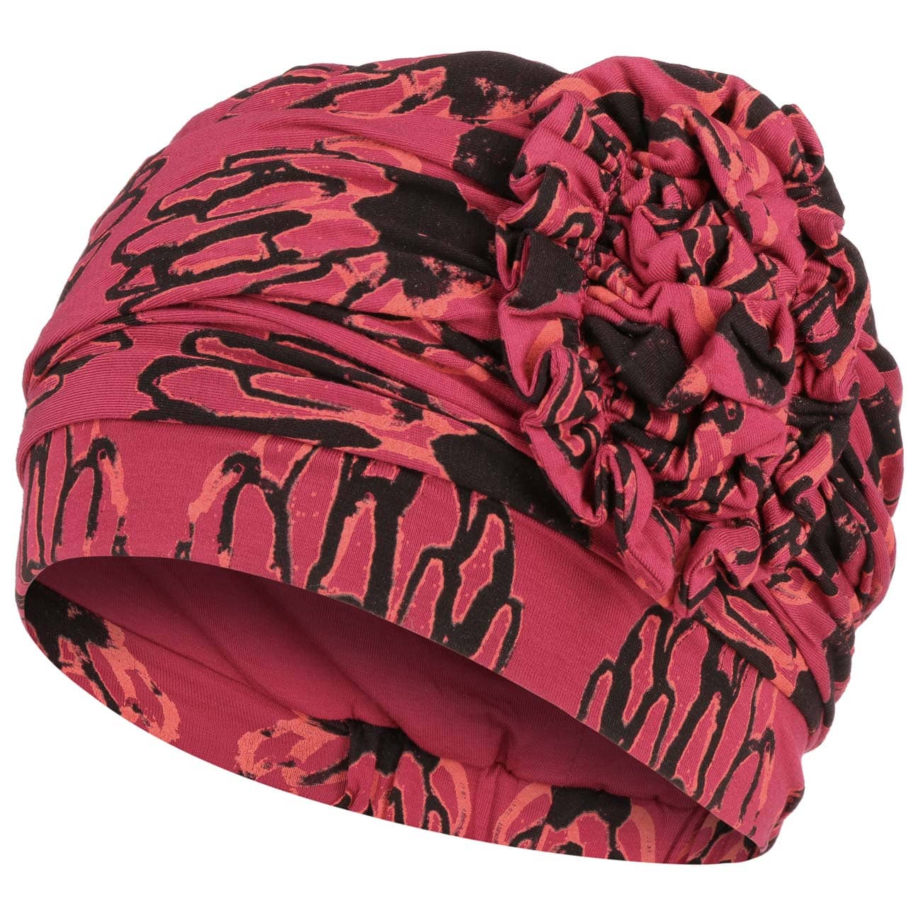Lotus Printed Tulband By Christine Headwear Bordeaux One Size christine headwear kopen in de aanbieding