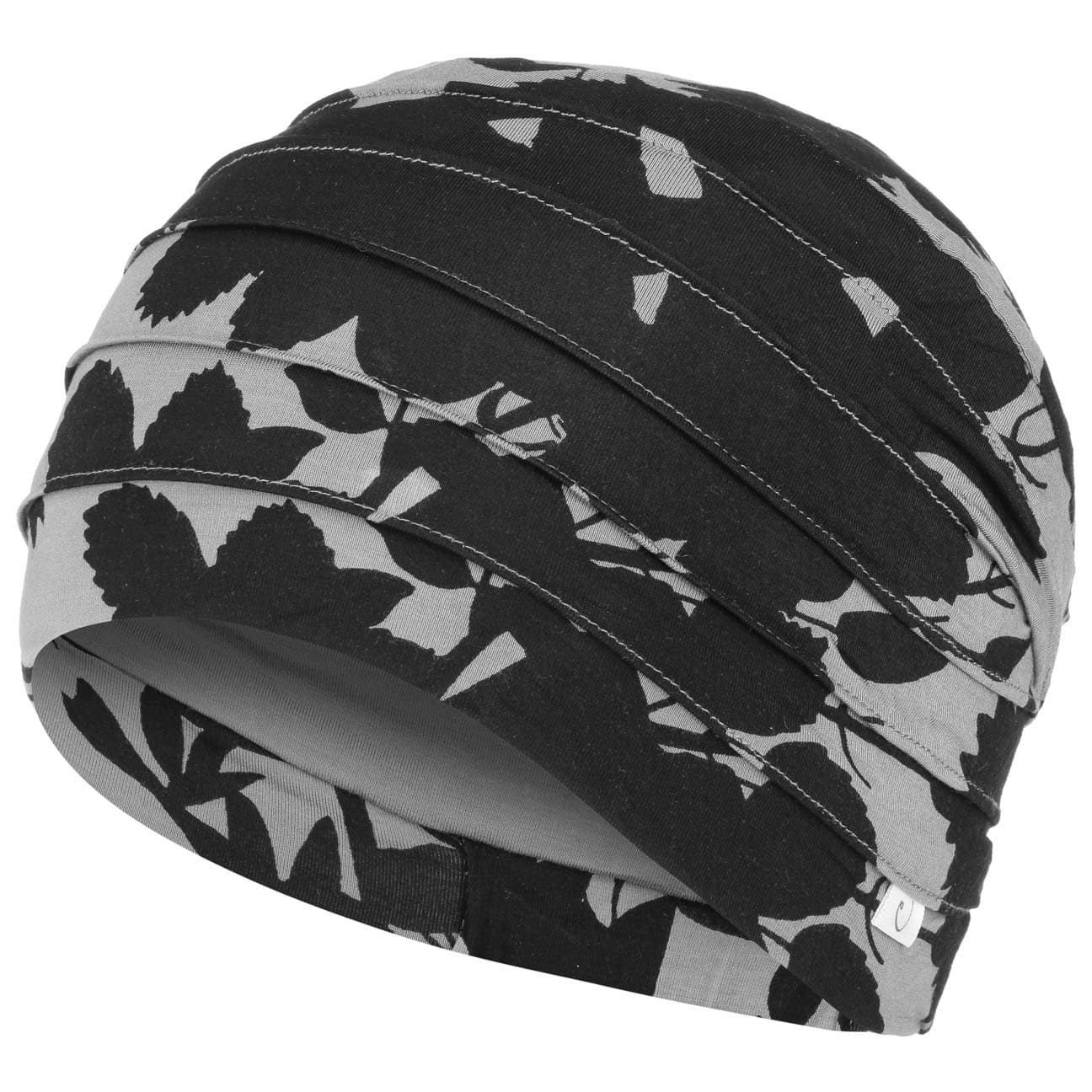 Yoga Leaves Tulband By Christine Headwear Zwart Grijs One Size christine headwear kopen in de aanbieding