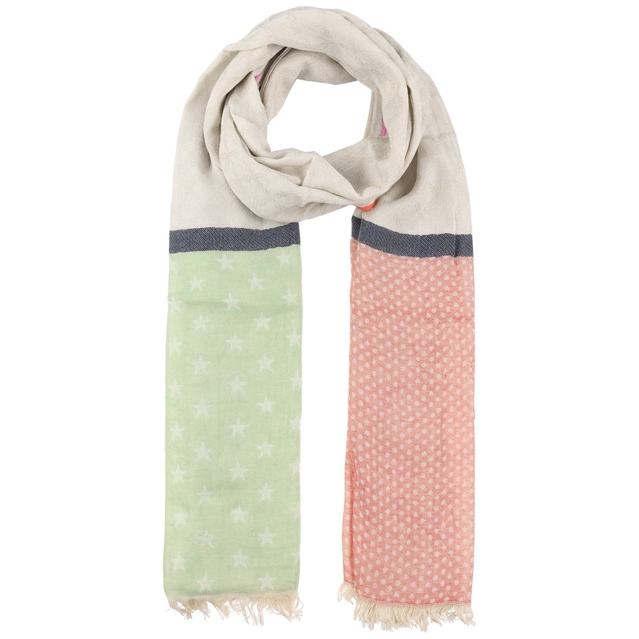 Stars And Dots Sjaal By Passigatti Lichtbeige passigatti kopen in de aanbieding