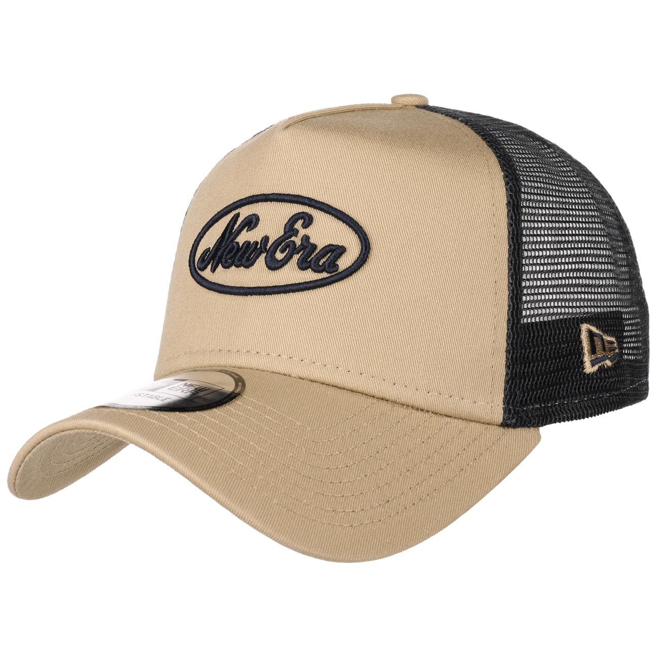 Oval Script Trucker Pet By New Era Camel One Size new era kopen in de aanbieding