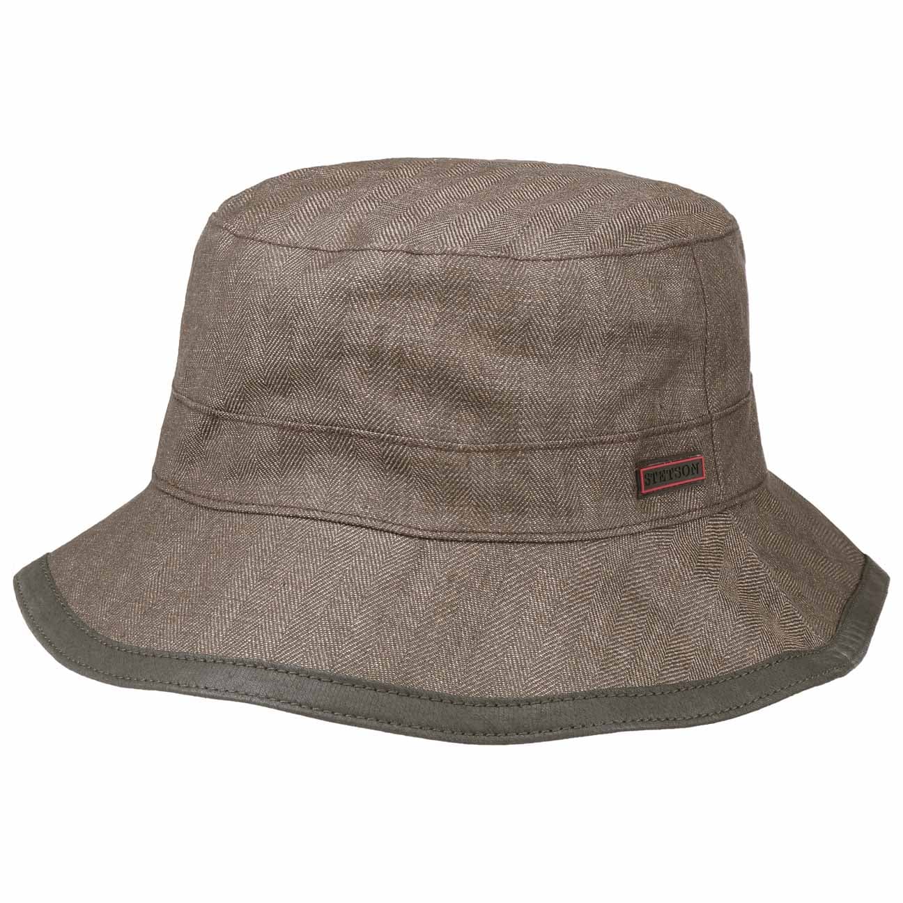 Coated Linen Stoffen Hoed By Stetson Bruin M 56 57 Cm stetson kopen in de aanbieding