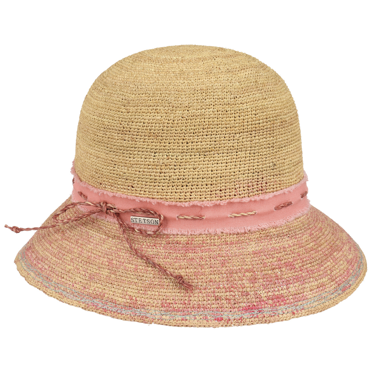 Crochet Dames Strohoed By Stetson Roze M 56 57 Cm stetson kopen in de aanbieding