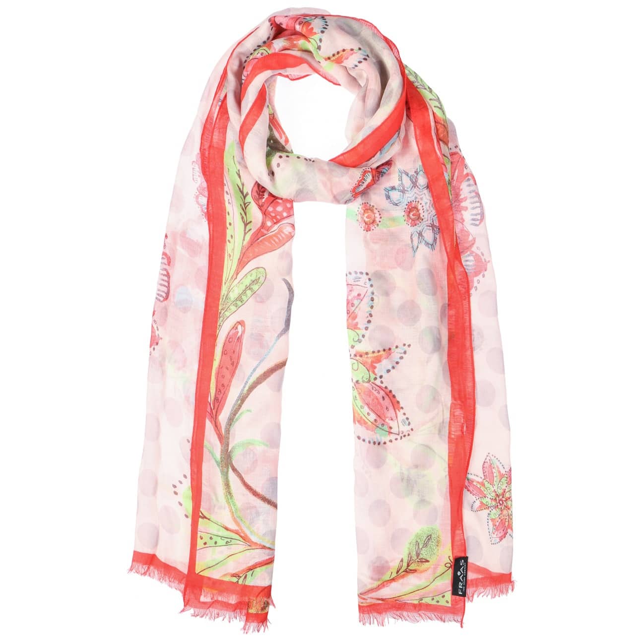 Lidia Flowers Viscose Sjaal By Fraas Koraal fraas kopen in de aanbieding