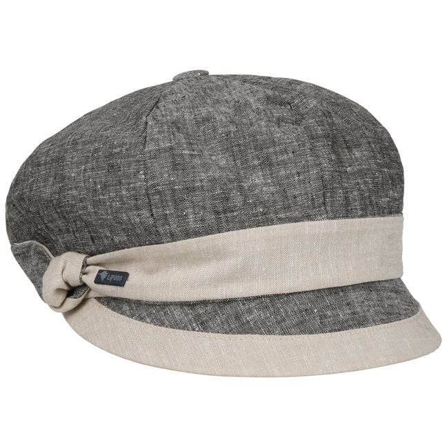 Lipodo Maletta Newsboy Cap Women - Made in Italy summer cap with peak for Spring/Summer, Grey, One size