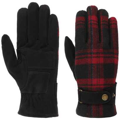 Goat Suede Woolen Check Handschoenen by Stetson