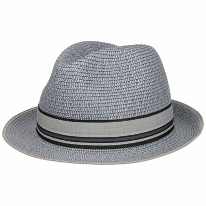 Striped Band Fedora Strohoed