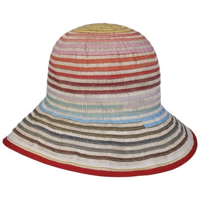 Multicolour Stripes Linnen Hoed by bedacht